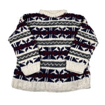 Vintage 90's Chunky Hand Knit Wool Crewneck Sweater