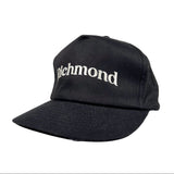 Black cap with 'Richmond' text on a white background