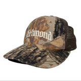 Camouflage baseball cap with 'Richmond' text on a white background