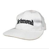 White cap with 'Richmond' text on a gray background