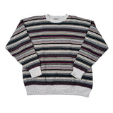 Striped sweater with a pattern on a white background