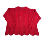 Vintage 90's DKNY Open Knit Crochet Scalloped Sweater