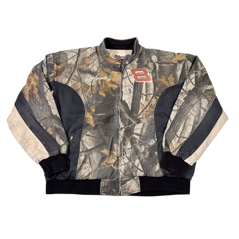 Camouflage jacket with a logo on a white background