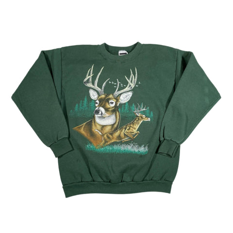 Vintage 90's Deer Animal Crewneck Sweatshirt