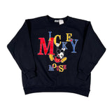 Black sleeveless shirt with colorful 'Mickey Mouse' design on a white background