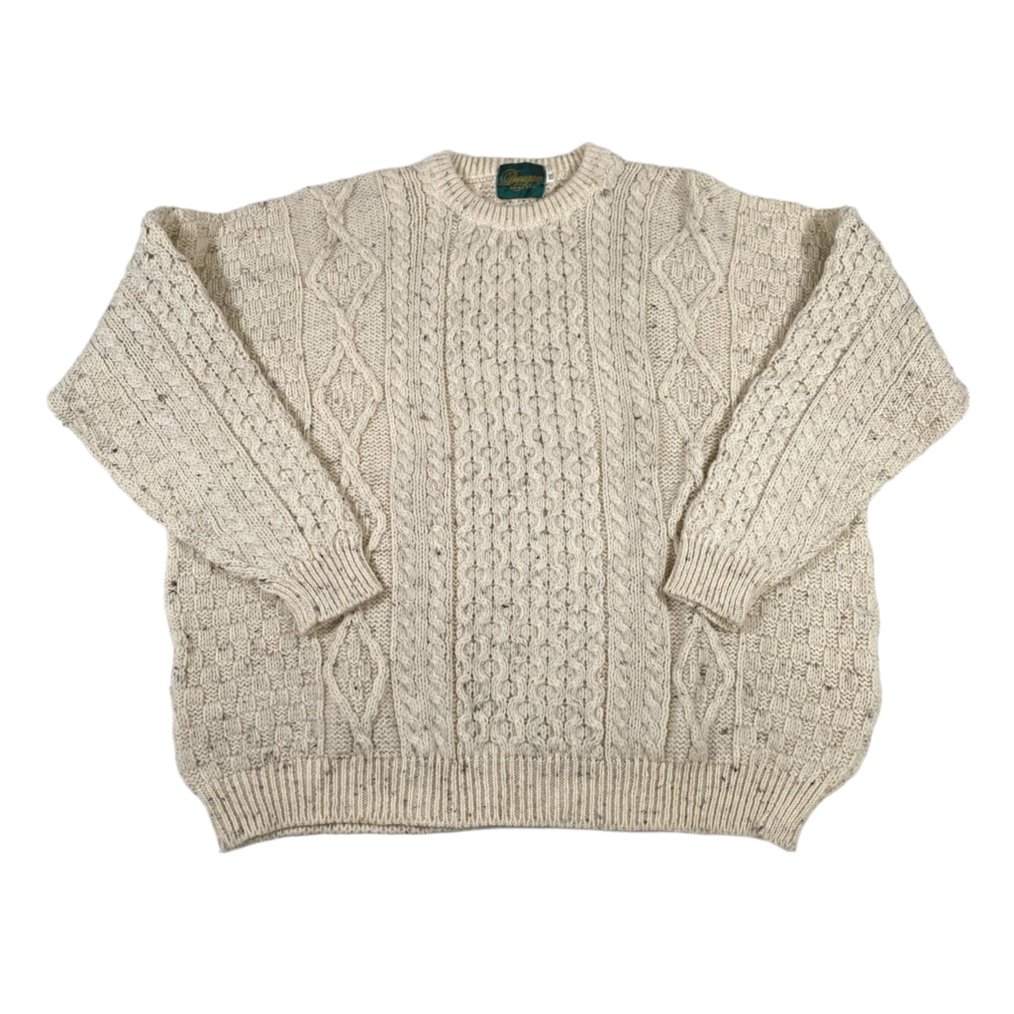 トップス 1980's DONEGAL II FISHERMAN CARDIGAN Vintage LL Bean Cardigan Womens XL Fisherman Made in Ireland