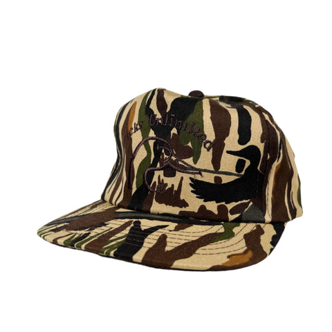 Vintage 90's Ducks Unlimited All-Over Print Camo Snapback Hat