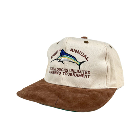 Vintage 90's Ducks Unlimited Billfishing Tournament Suede Hat