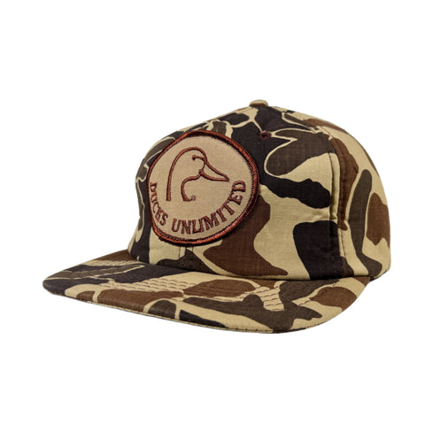 Vintage 90's Ducks Unlimited Patch Duck Camo Full Foam Hat