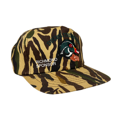 Vintage 90's Ducks Unlimited Wood Duck Richmond Sponsor Camo Hat