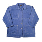 Folded blue jacket on a white background