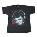 Black t-shirt with Elvis Presley graphic and 'MODY BLUE' text on a white background