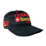 A black baseball cap featuring embroidered 'TEXAS Havoline Racing' in red and yellow with a white star logo on the front, and a red number 28 on the side.