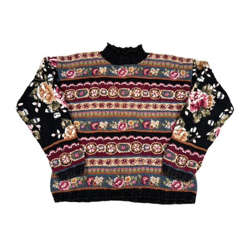 Vintage 90's Express Tricot Handknit Rollneck Sweater