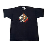 Black t-shirt with Fila logo on a white surface