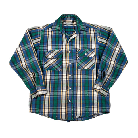 Vintage 90's Five Brother Heavy Cotton Plaid Flannel Shirt