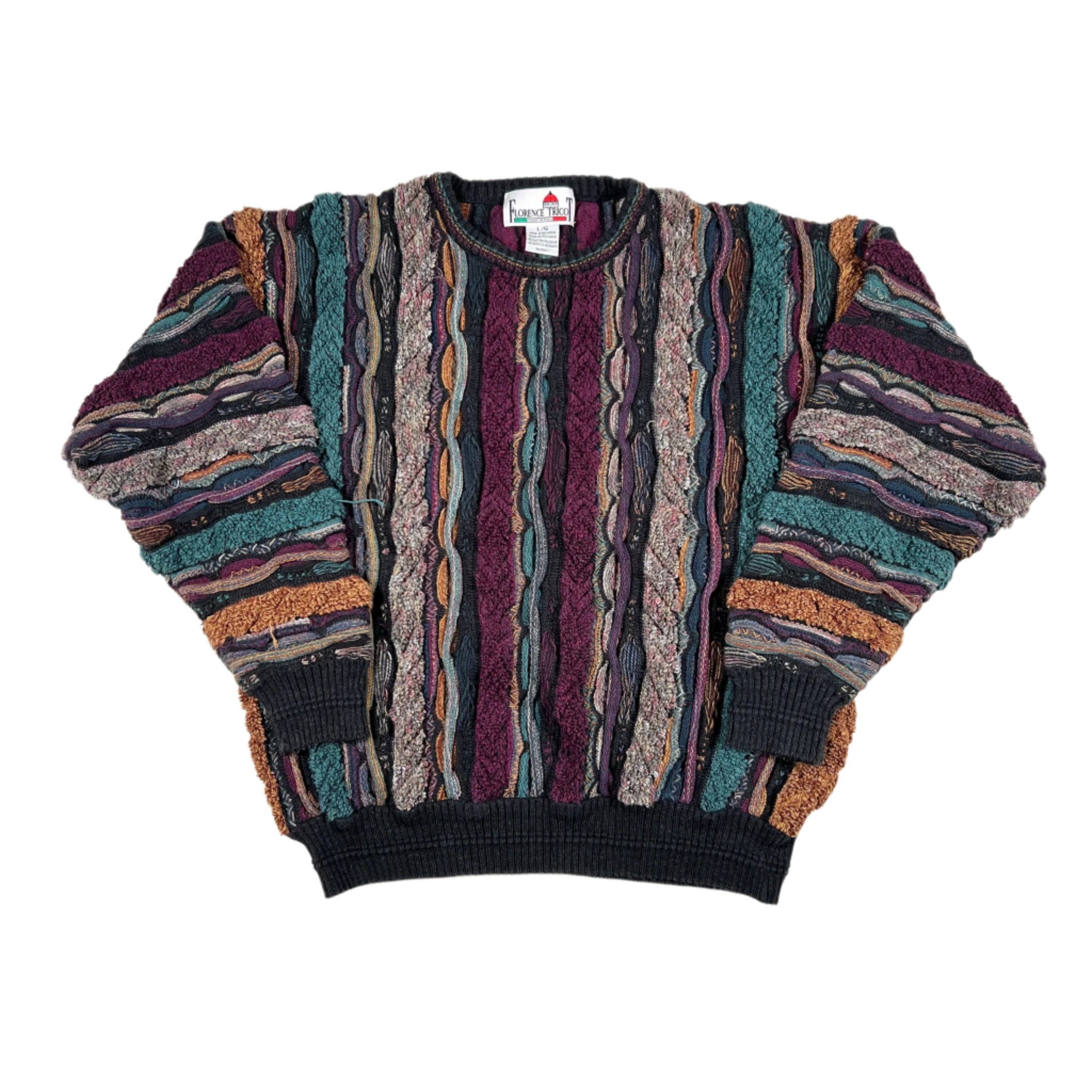 Florence Tricot 3Dニット コットン coogi Vintage 90s FLORENCE TRICOT Coogi Inspired Biggie Bill Cosby