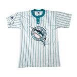 Vintage 90's Florida Marlins Russell Athletic Pinstripe Henley T-Shirt