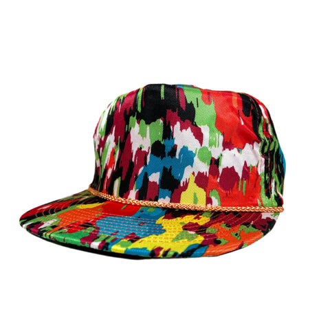 Vintage 90's Fresh to Def Abstract Splatter Retro Rope Hat