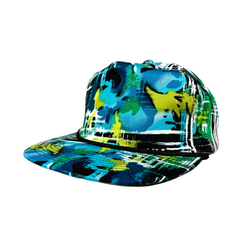 Vintage 90's Fresh to Def Abstract Watercolor Retro Rope Hat