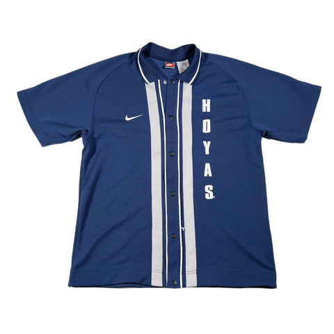 Vintage 90's Georgetown Hoyas Nike Snap Polo Shirt