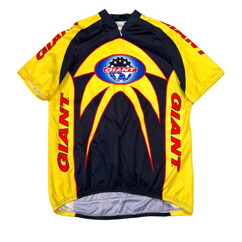 Vintage 90’s Giant Bicycles Yellow Black Red Cycling Jersey