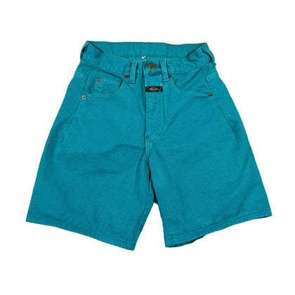 Teal shorts on a white background