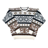 Dog sweater with geometric pattern on a white background