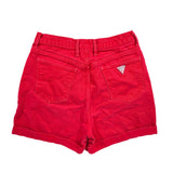Vintage 90's Guess USA Red High-Waisted Denim Shorts