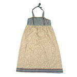 Vintage 90's Halter Sundress with Striped Bodice and Floral Skirt