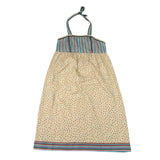 Vintage 90's Halter Sundress with Striped Bodice and Floral Skirt