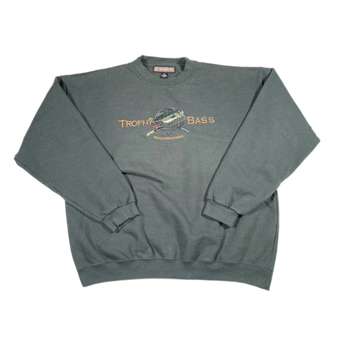 Vintage 90's Headwaters Trophy Bass Fishing Crewneck Sweatshirt