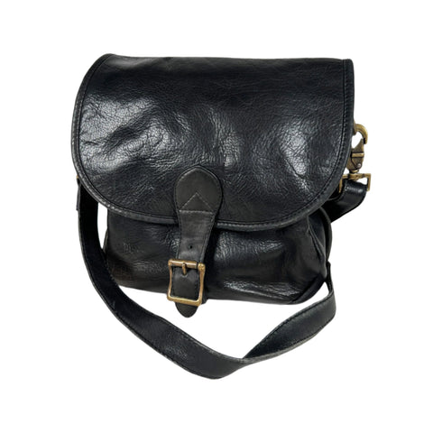 Vintage 90's Hobo International Black Leather Saddle Bag Purse