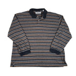 Vintage 90's Imprints Striped Long Sleeve Rugby Shirt