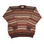 Vintage 90's Intiwara Alpaca Striped Knit Crewneck Sweater