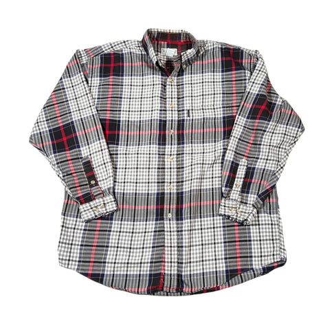 Vintage 90's Izod Plaid Flannel Button-Up Shirt
