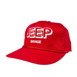 Vintage 90's Jeep Savage Red Rope Snapback Hat
