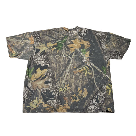 Camouflage-patterned leggings on a white background