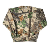 Camouflage-patterned sweatshirt on a white background