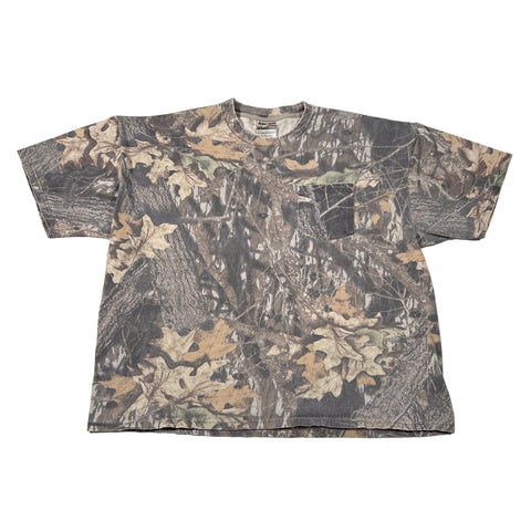 Camouflage-patterned pants on a white background