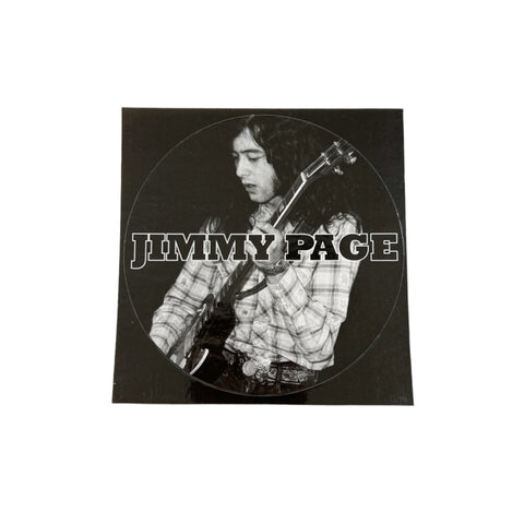 Vintage 90's Jimmy Page Black & White Photo Rock Sticker