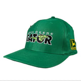 Green cap with John Deere logo on a white background