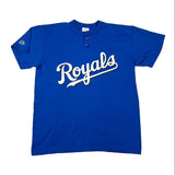Blue shirt with 'Royals' logo on a white background