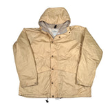 Beige jacket with a hood on a white background
