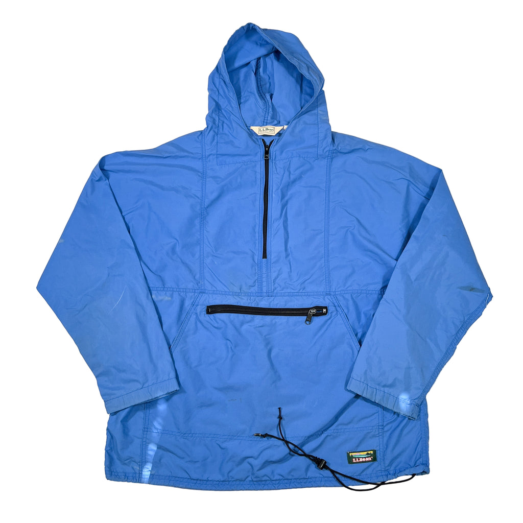 Vintage 90's LL Bean Blue 1/4 Zip Anorak Windbreaker Jacket