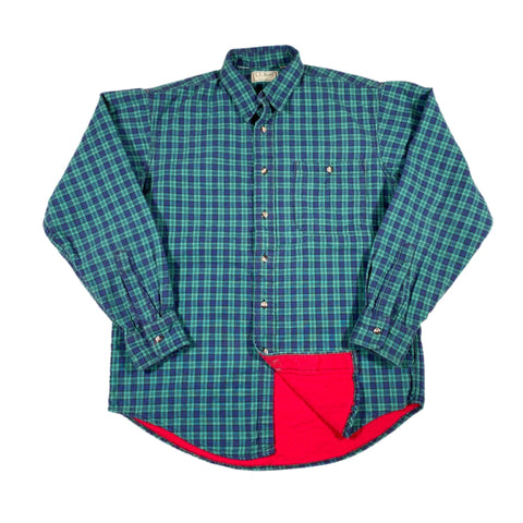 Vintage 90's LL Bean Plaid Chamois Lined Button Up Shirt