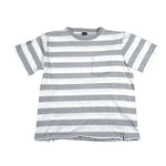 Vintage 90's Land's End Gray Striped Pocket T-Shirt