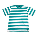 Vintage 90's Land's End Teal Striped Pocket T-Shirt