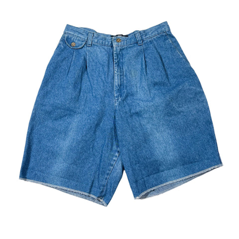Vintage 90's Lee Pleated Light Wash Denim Shorts