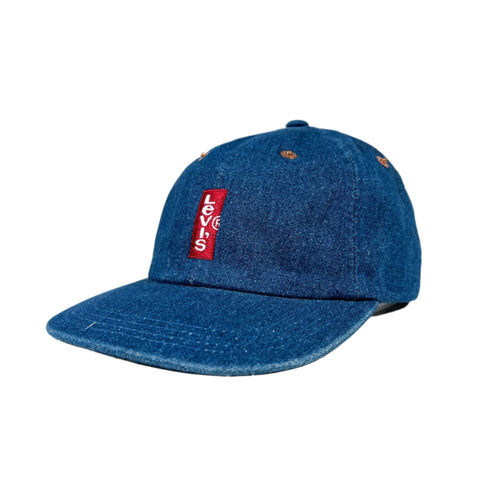 Vintage 90's Levi’s Vertical Red Tab Sample Denim Strapback Hat